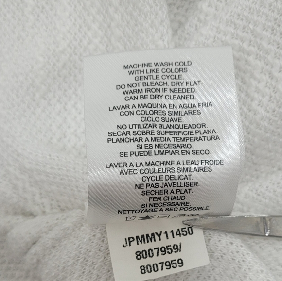 Jones New York Signature White Cowl Neck Hi Low Tunic Sweater Size Large - Picture 6 of 14